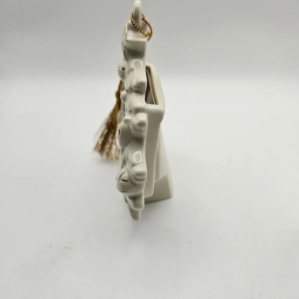 Lenox Christmas Tree Frame Ornament Porcelain Ivory & Gold Handcrafted 2003